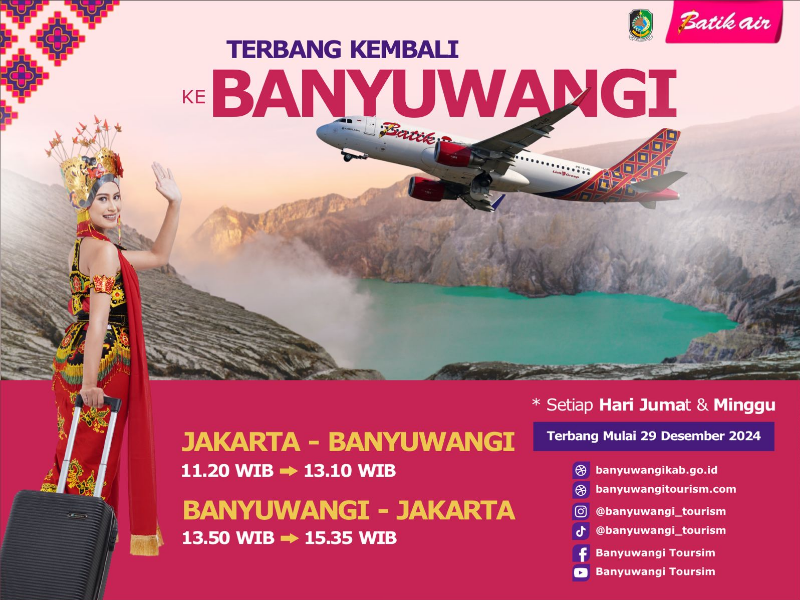 Batik Air Kembali Terbang ke Banyuwangi, Siap Layani Liburan Tahun Baru!